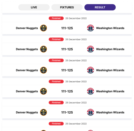 Competition Result Widget Image